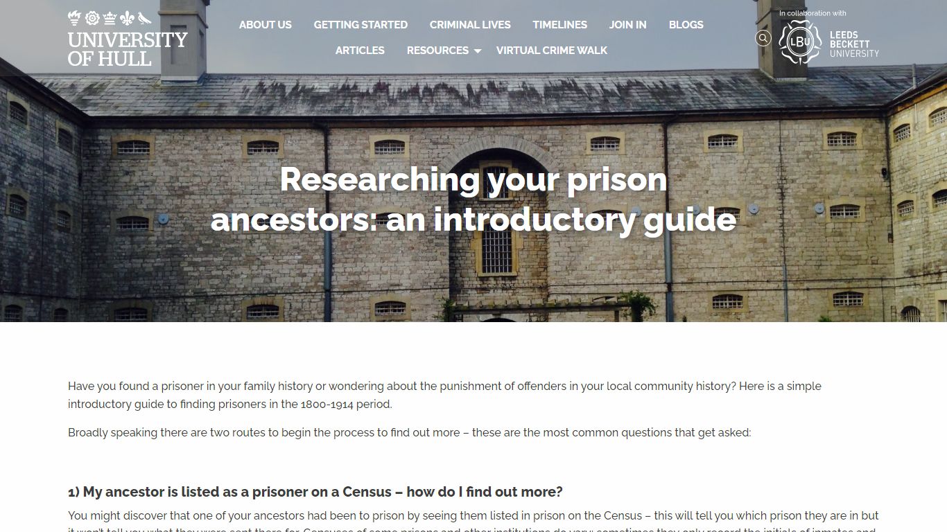 Researching your prison ancestors: an introductory guide